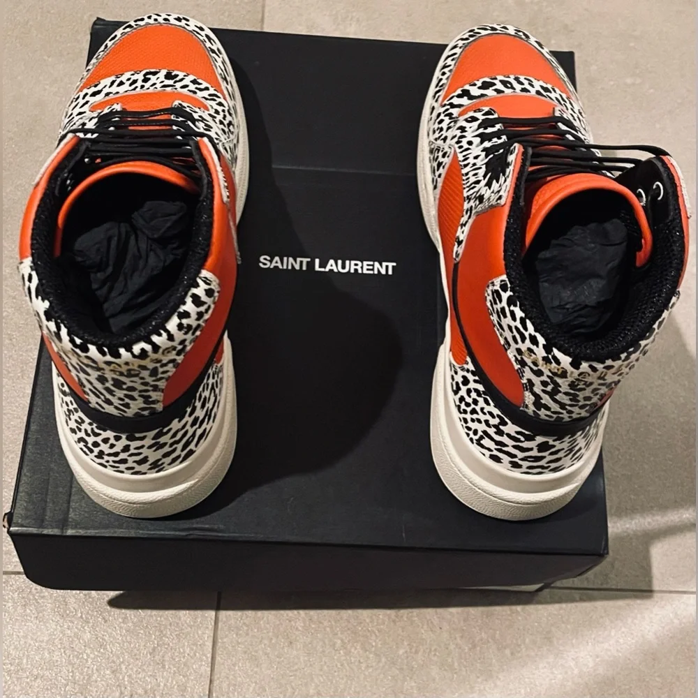 Saint Laurent - Hightop Sneakers - Size 7 US Mens - Leopard Print - Size 40 IT - Picture 10 of 10